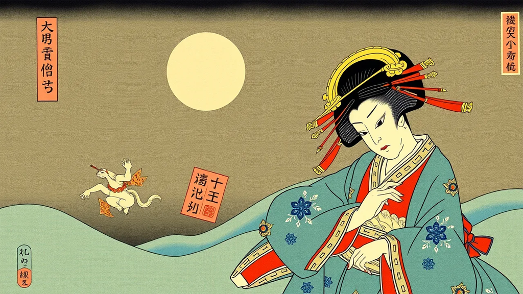 Japanese Lady woodblock print